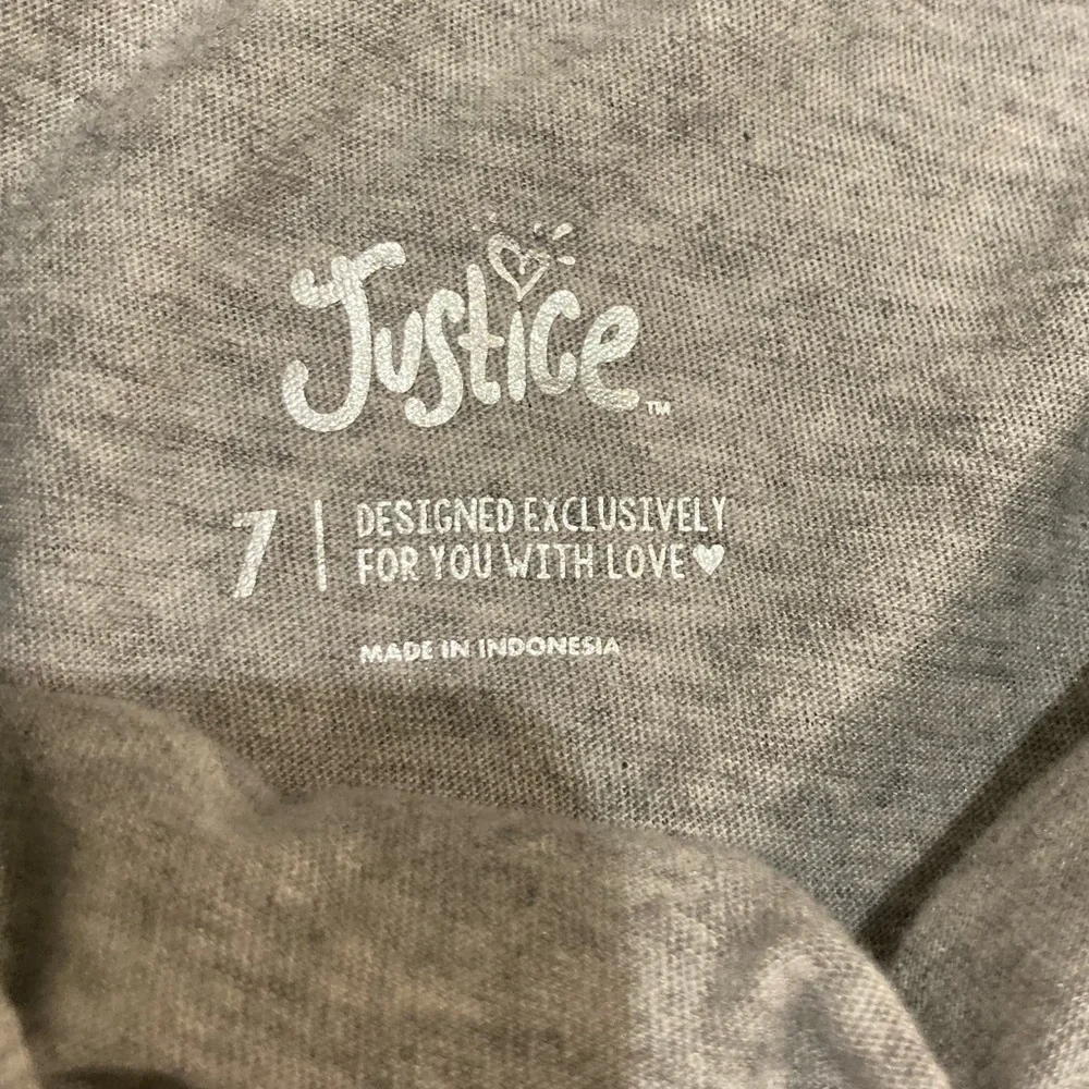 NWT Justice Peace sign tank top sz 7 gray heather/gold